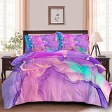 NNEDSZ Marble Comforter Set, Queen Size, Warm Quilted Microfiber Bedding
