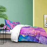 NNEDSZ Marble Comforter Set, King Size, Quilted Soft Microfiber Bedding for All Seasons