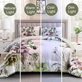 NNEDSZ Floral Comforter Set, King Size, Green Floral 3-Piece Bedding, Soft Microfiber for All Seasons