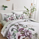 NNEDSZ Floral Comforter Set, King Size, Green Floral 3-Piece Bedding, Soft Microfiber for All Seasons