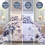 NNEDSZ Floral Comforter Set, King Size, Purple Floral 3-Piece Bedding, Soft Microfiber for All Seasons