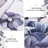 NNEDSZ Floral Comforter Set, King Size, Purple Floral 3-Piece Bedding, Soft Microfiber for All Seasons