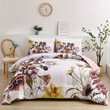 NNEDSZ Floral Comforter Set, King Size, Blush Floral 3-Piece Bedding, Soft Microfiber for All Seasons