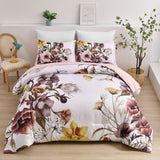 NNEDSZ Floral Comforter Set, King Size, Blush Floral 3-Piece Bedding, Soft Microfiber for All Seasons