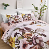 NNEDSZ Floral Comforter Set, King Size, Blush Floral 3-Piece Bedding, Soft Microfiber for All Seasons