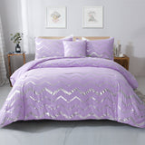 NNEDSZ Soft Purple Comforter Set, King Size, Cozy 3-Piece Bedding with Pillowcases