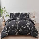 NNEDSZ Soft Leaves Comforter Set, King Size, Quilted Bedding with Pillowcases