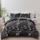 NNEDSZ Soft Leaves Comforter Set, King Size, Quilted Bedding with Pillowcases