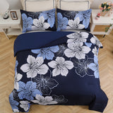 NNEDSZ King Comforter Set, Navy Blue Floral 3-Piece Bedding, Soft Microfiber for All Seasons
