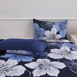 NNEDSZ King Comforter Set, Navy Blue Floral 3-Piece Bedding, Soft Microfiber for All Seasons