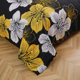 NNEDSZ King Comforter Set, Black/Gold Floral 3-Piece Bedding, Soft Microfiber for All Seasons