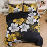 NNEDSZ King Comforter Set, Black/Gold Floral 3-Piece Bedding, Soft Microfiber for All Seasons