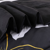 NNEDSZ King Comforter Set, Black/Gold Floral 3-Piece Bedding, Soft Microfiber for All Seasons