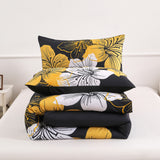 NNEDSZ King Comforter Set, Black/Gold Floral 3-Piece Bedding, Soft Microfiber for All Seasons