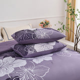 NNEDSZ King Comforter Set, Dark Purple Floral 3-Piece Bedding, Soft Microfiber for All Seasons