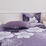 NNEDSZ King Comforter Set, Dark Purple Floral 3-Piece Bedding, Soft Microfiber for All Seasons