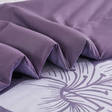 NNEDSZ King Comforter Set, Dark Purple Floral 3-Piece Bedding, Soft Microfiber for All Seasons