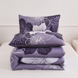 NNEDSZ King Comforter Set, Dark Purple Floral 3-Piece Bedding, Soft Microfiber for All Seasons