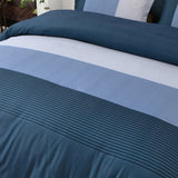 NNEDSZ Navy Blue Comforter Set, King Size, Striped 3-Piece Bedding Collection