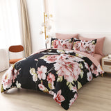 NNEDSZ Soft Warm Floral Comforter Set, King Size, Ultra-Plush Bedding with Pillowcases