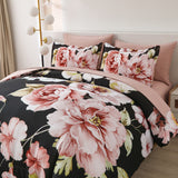 NNEDSZ Soft Warm Floral Comforter Set, King Size, Ultra-Plush Bedding with Pillowcases