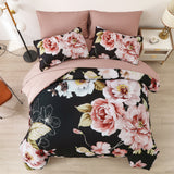 NNEDSZ Soft Warm Floral Comforter Set, King Size, Ultra-Plush Bedding with Pillowcases
