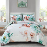 NNEDSZ Warm Floral Comforter Set, King Size, Cozy Quilted Bedding with Pillowcases