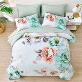 NNEDSZ Warm Floral Comforter Set, King Size, Cozy Quilted Bedding with Pillowcases