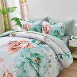 NNEDSZ Warm Floral Comforter Set, King Size, Cozy Quilted Bedding with Pillowcases