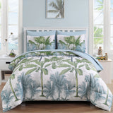 NNEDSZ Soft Floral Leaf Comforter Set, King Size, Deluxe Quilted Bedding with Pillowcases