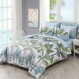 NNEDSZ Soft Floral Leaf Comforter Set, King Size, Deluxe Quilted Bedding with Pillowcases