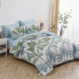NNEDSZ Soft Floral Leaf Comforter Set, King Size, Deluxe Quilted Bedding with Pillowcases