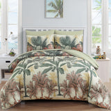NNEDSZ Soft Floral Leaf Comforter Set, King Size, Warm Quilted Bedding with Pillowcases