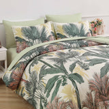 NNEDSZ Soft Floral Leaf Comforter Set, King Size, Warm Quilted Bedding with Pillowcases