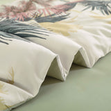 NNEDSZ Soft Floral Leaf Comforter Set, King Size, Warm Quilted Bedding with Pillowcases