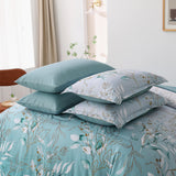 NNEDSZ Soft Floral Leaf Comforter Set, King Size, Quilted Cozy Bedding with Pillowcases