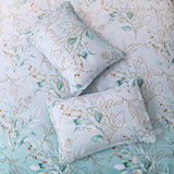 NNEDSZ Soft Floral Leaf Comforter Set, King Size, Quilted Cozy Bedding with Pillowcases