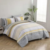 NNEDSZ Floral Stripes Comforter Set, King Size, Deluxe 3-Piece Bedding with Pillowcases