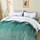 NNEDSZ Floral Stripes Comforter Set, King Size, Plush 3-Piece Bedding with Pillowcases