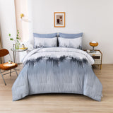 NNEDSZ Floral Stripes Comforter Set, King Size, Warm 3-Piece Bedding with Pillowcases