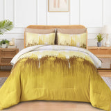 NNEDSZ Floral Stripes Comforter Set, King Size, Cozy 3-Piece Bedding with Pillowcases