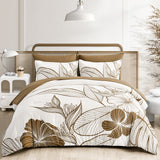 NNEDSZ SOFT Floral Comforter Set, King Size, Plush Winter Bedding with Pillowcases