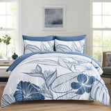 NNEDSZ Warm Floral Comforter Set, King Size, Plush Winter Bedding with Pillowcases