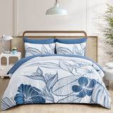 NNEDSZ Warm Floral Comforter Set, King Size, Plush Winter Bedding with Pillowcases
