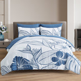 NNEDSZ Warm Floral Comforter Set, King Size, Plush Winter Bedding with Pillowcases