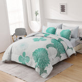 NNEDSZ Floral Winter Comforter Set, King Size, Ultra-Soft Quilted Bedding with Pillowcases