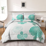 NNEDSZ Floral Winter Comforter Set, King Size, Ultra-Soft Quilted Bedding with Pillowcases