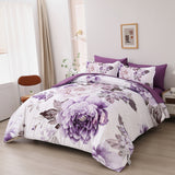 NNEDSZ Elegant Floral Comforter Set, King Size, Warm Quilted Bedding with Pillowcases