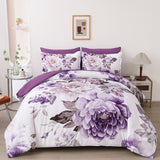 NNEDSZ Elegant Floral Comforter Set, King Size, Warm Quilted Bedding with Pillowcases