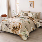 NNEDSZ Cozy Floral Comforter Set, King Size, Quilted Warm Bedding with Pillowcases